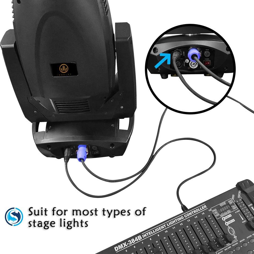 IMRELAX 16.4ft DMX Cable, 5 Meters DMX512 Interface Adapter 3-Pin Signal XLR Connection Wire for DJ Stage Lighting