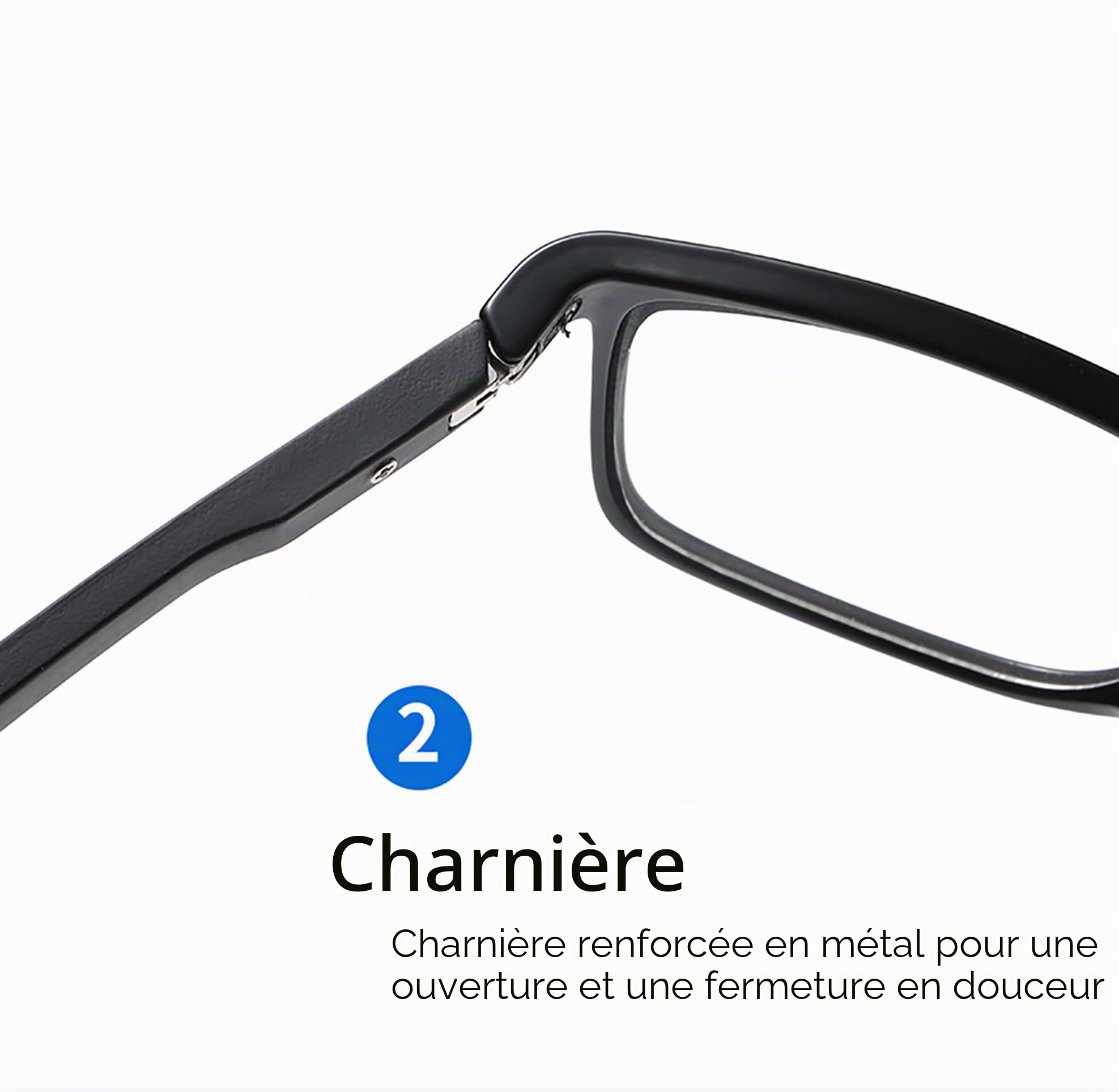 Lunettes M4 (-) si la vision de loin est réduite. Verres CR39 antireflets photochromiques (obscurcissement moyen nécessite une exposition directe au soleil en plein air). Anti-lumière bleue