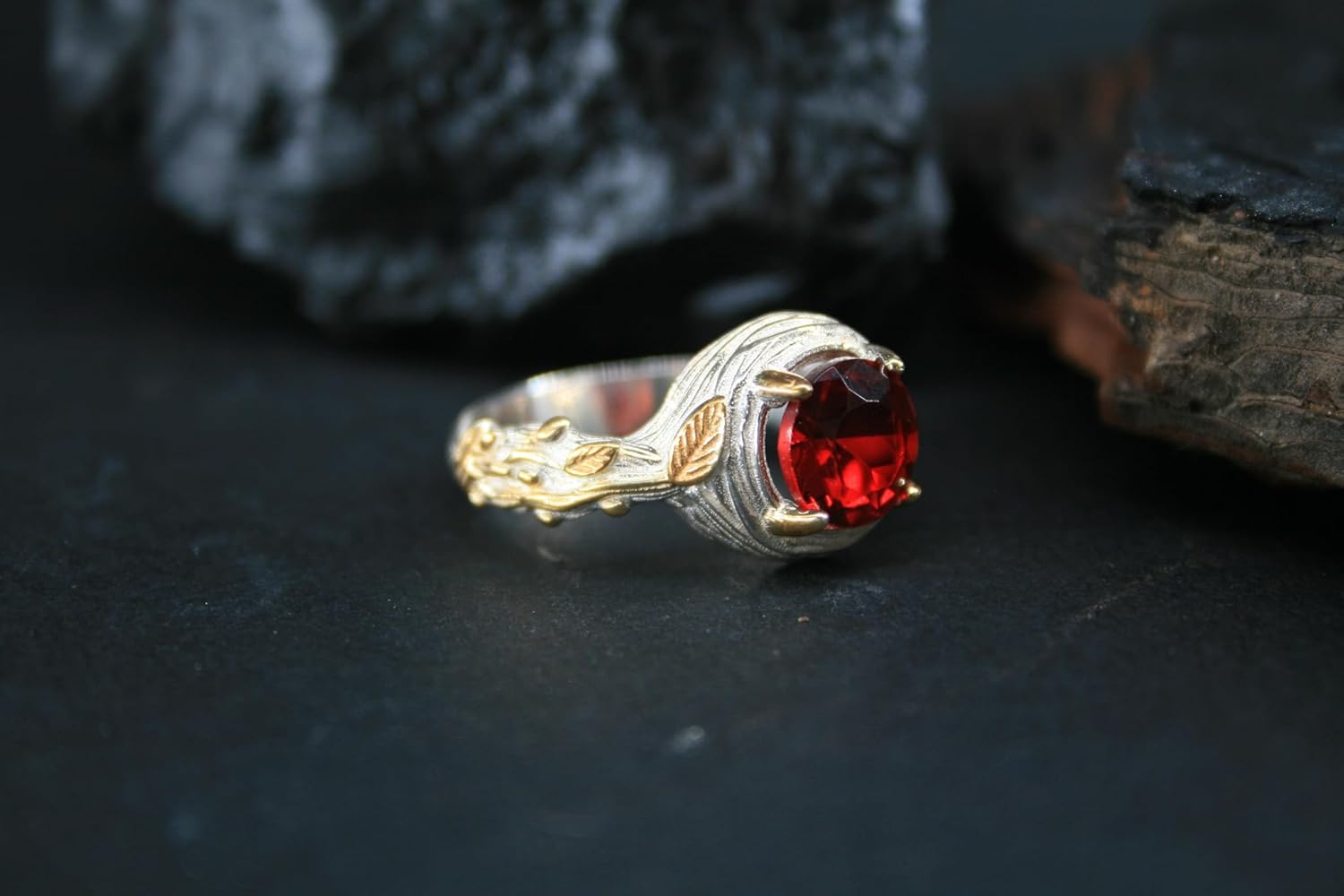 Passionate Red: Red Zircon Gemstone 925 Sterling Silver Ring