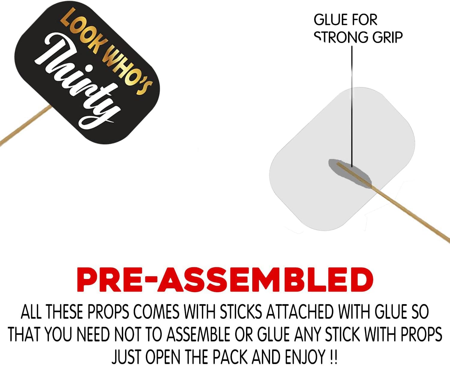 Samyuktha 30th Birthday Photo Booth Party Props Black & Golden, Birthday Party Decoration, Birthday Party Item