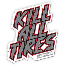 Hoonigan Kill All Tires Sticker 4.8" Silver