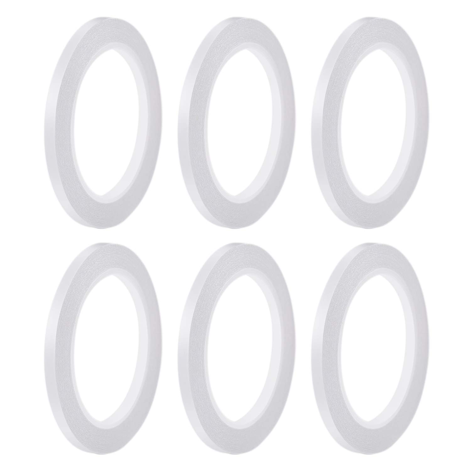 6 rollen dubbelzijdig plakband om te knutselen, extra sterk zelfklevend tape, 6 mm breed, smalle plakstrip om zelf te maken, knutselset voor kinderen, papier, doe-het-zelf, handwerk, school, kantoor