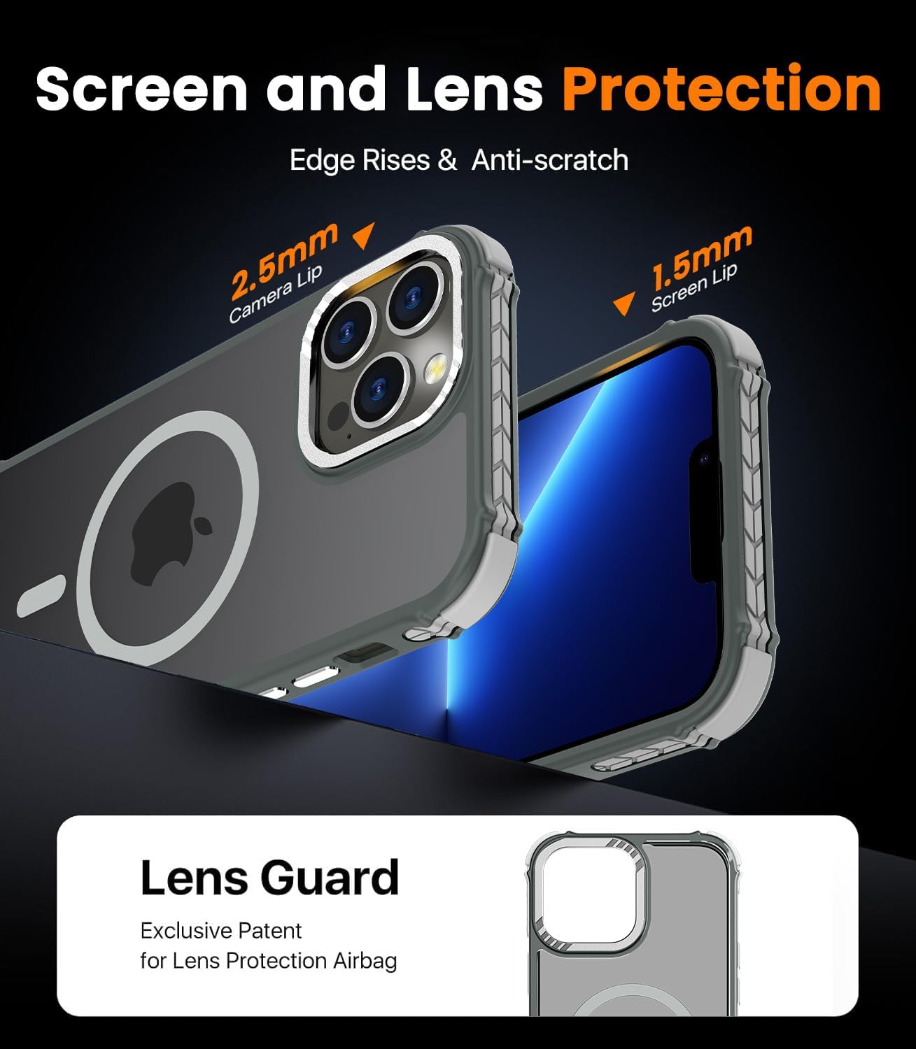 DEERLAMN Strong Magnetic Case for iPhone 15 Pro Max 6.7-Inch,[Compatible with Magsafe][Military Grade Drop Protection] Translucent Matte Shockproof Protective Phone Cover-Frosted Gray - Image 7