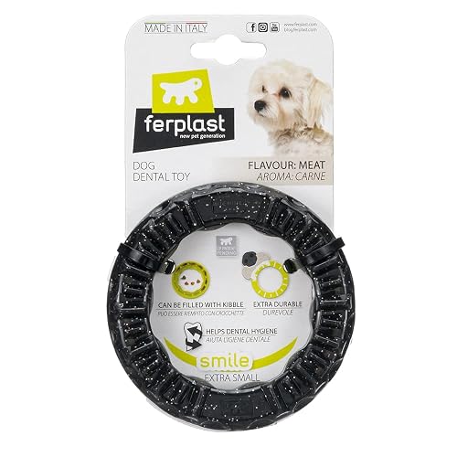 Ferplast Juguete Perro, Anillo Dispensador Comida Perros, Croquetas, en Material Duradero para Masticar