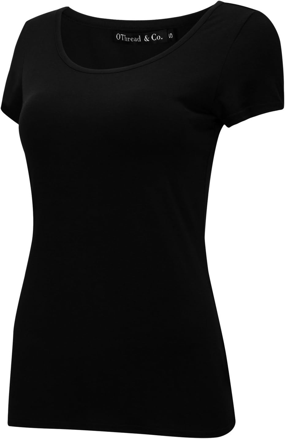 OThread & Co. Women's Short Sleeve T-Shirt Scoop Neck Basic Layer Stretchy Shirts - Image 2