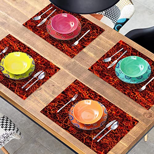 Set de table de qualité supérieure Lava Red Magma design moderne pour décoration chic - 8