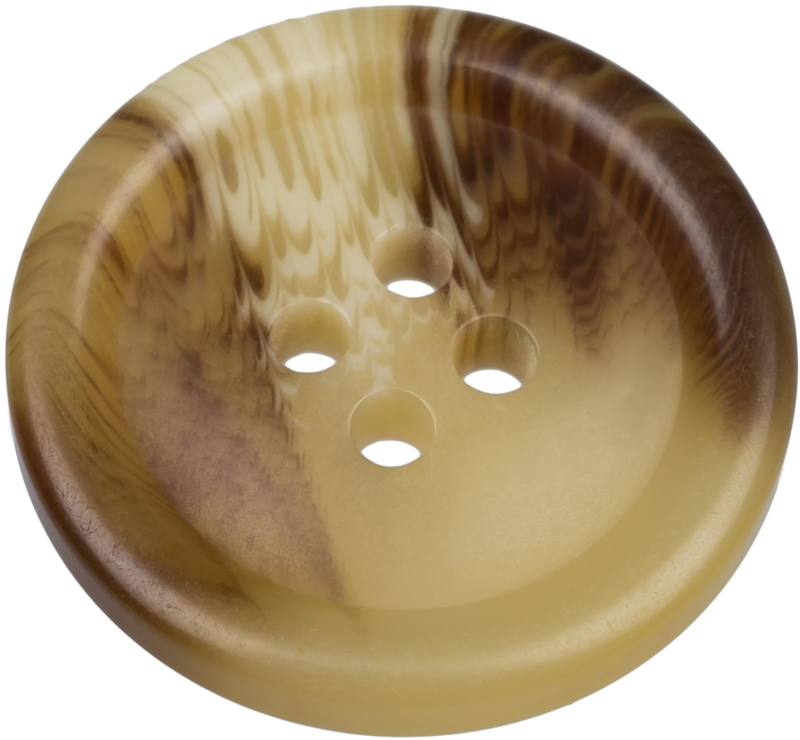 Pack of 10 Light Mixed Brown 23mm Round Faux Horn Sew On Plastic Buttons for Coats Jackets Knitwear Cardigans Flat 4 Holes 36L - Image 2