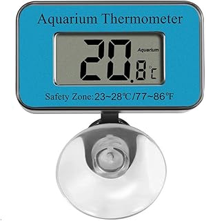 INRIGOROUS Aquarium Thermometer LCD Digital Waterproof Thermometer with Suction Cup Fish Tank Water Temperature Thermometer for Fish Tank Aquarium (1 Pcs)