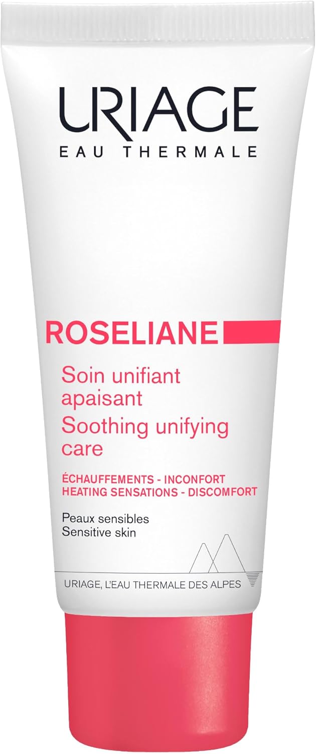 Uriage Roséliane Anti-Redness Face Cream 40ml - Soothes, Hydrates, Reduces Redness of Sensitive Skin Prone to Rosacea - With Shea Butter & Ginseng - Rich Cream, Long-lasting Comfort - Non-comedogenic
