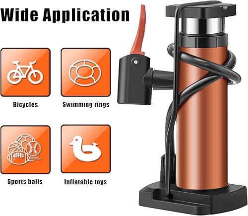 Miniatura 7 de Bomba de bicicleta portátil, mini bomba de bicicleta, bombas de aire de mano de 120 PSI con válvula Presta y Schrader para neumáticos de bicicleta,