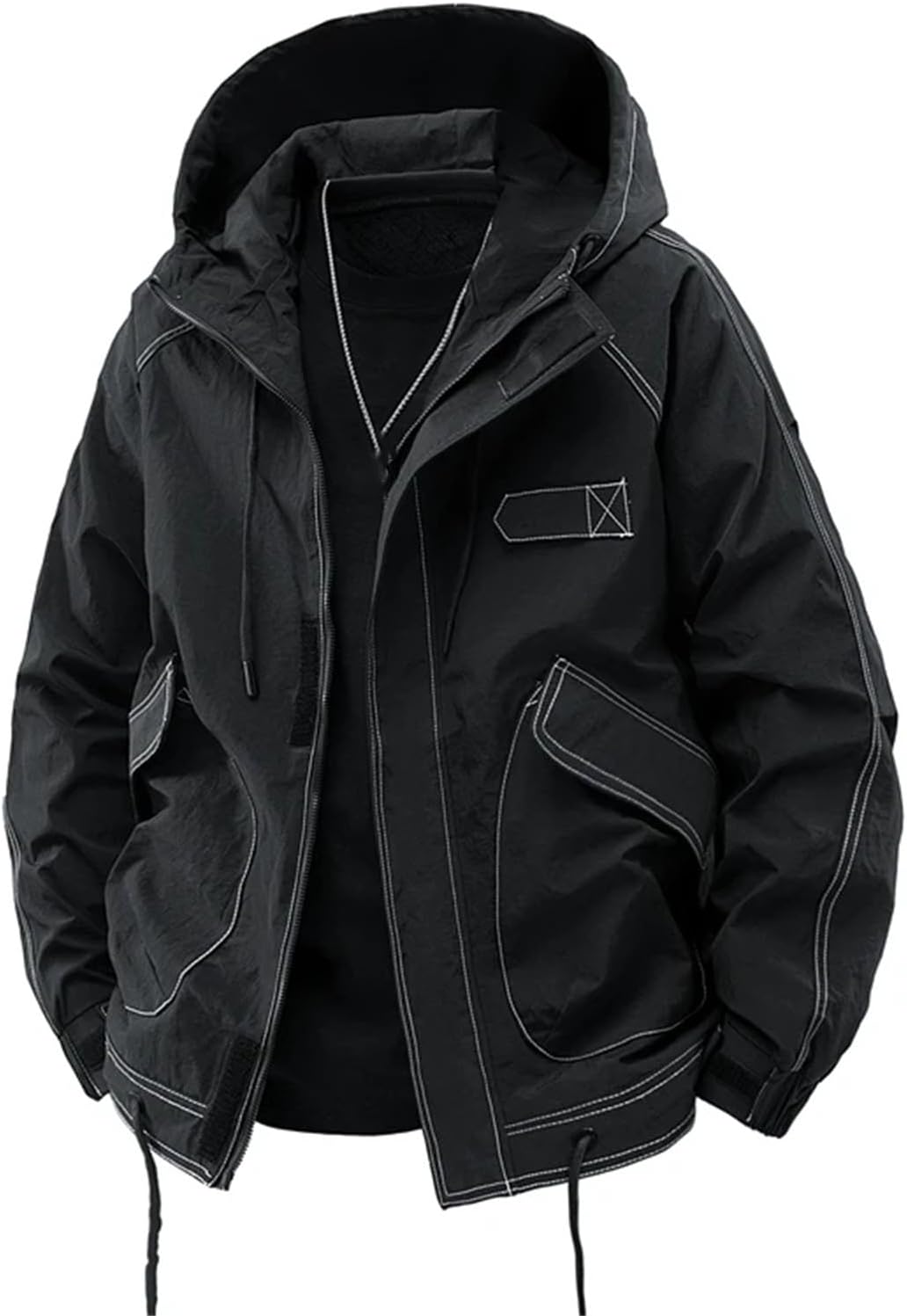 Men's Hooded Down Outdoor Camping Trekking Jacket Windproof Warm and Comfortable Casual Top