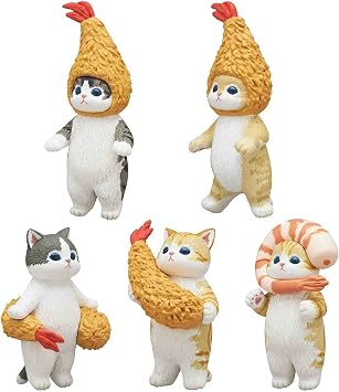 Kitan Club Mofusand Fried Shrimp Cat Blind Box - 1 of 5 Collectable Figurines - Fun, Versatile Decoration for Cat Enthusiasts