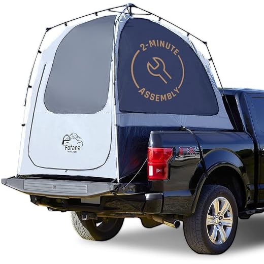 Truck Bed Tent Quick & Easy Automatic Setup - Pickup Truck Tent for Mid & Full Size| Camper Shell - Pickup Truck Accessories - Truck Bed Accessories - Truck Camping - Pickup Tent - Fofana