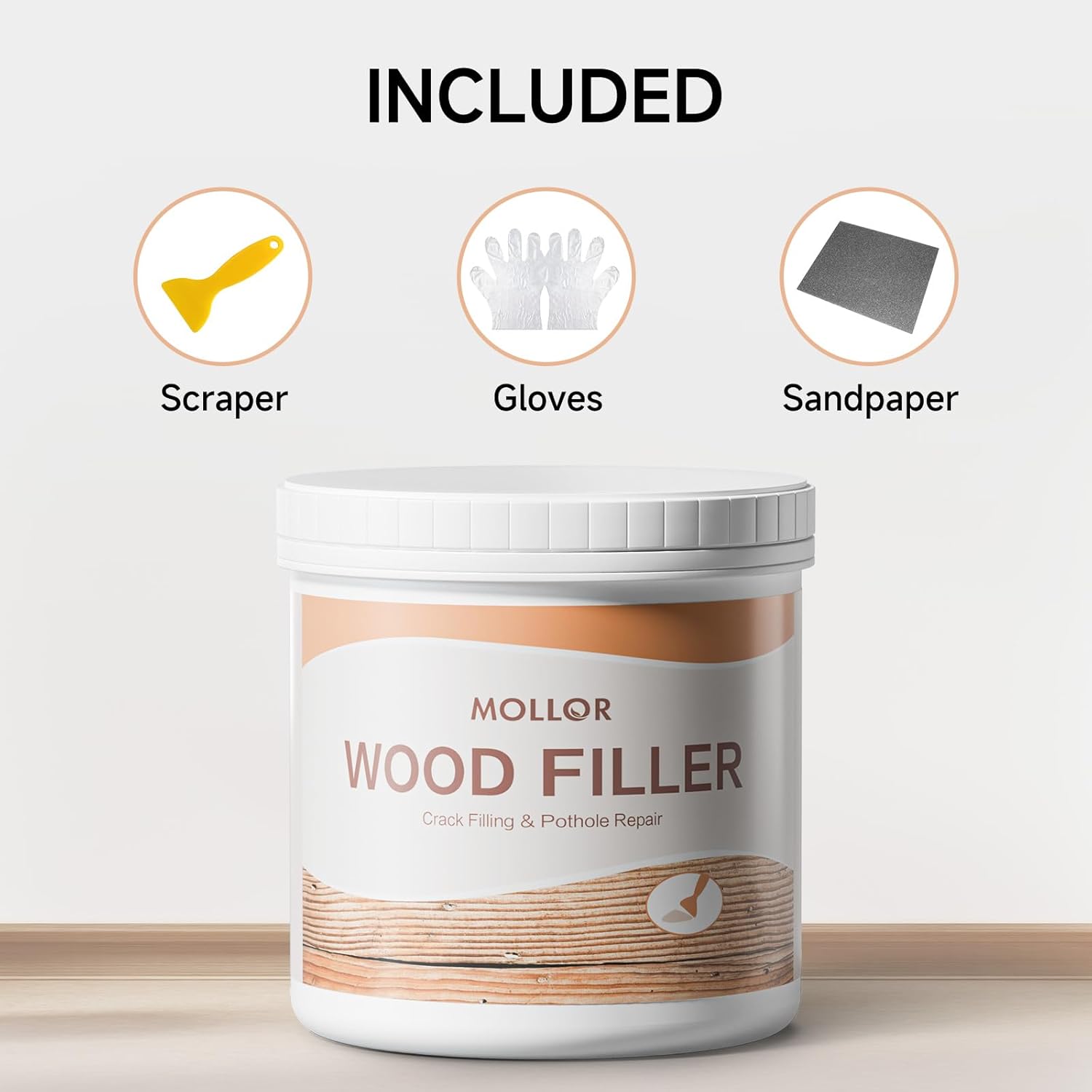 Matte Finish Wood Paint for Furniture Wood Filler - All Purpose White Putty for Holes