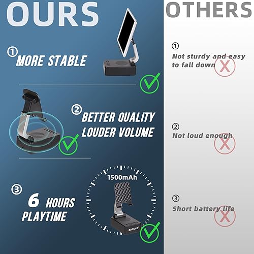 Miniatura 5 de ZAPUVO Soporte para teléfono celular con altavoz Bluetooth inalámbrico, regalos para papá, Navidad, de parte de hija, hijo, niños, regalos para