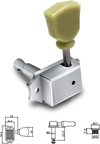 Miniatura 3 de Metallor Clavijas de afinación de cuerdas de guitarra vintage, máquinas de afinación, clavijas, afinadores, compatibles con guitarra eléctrica