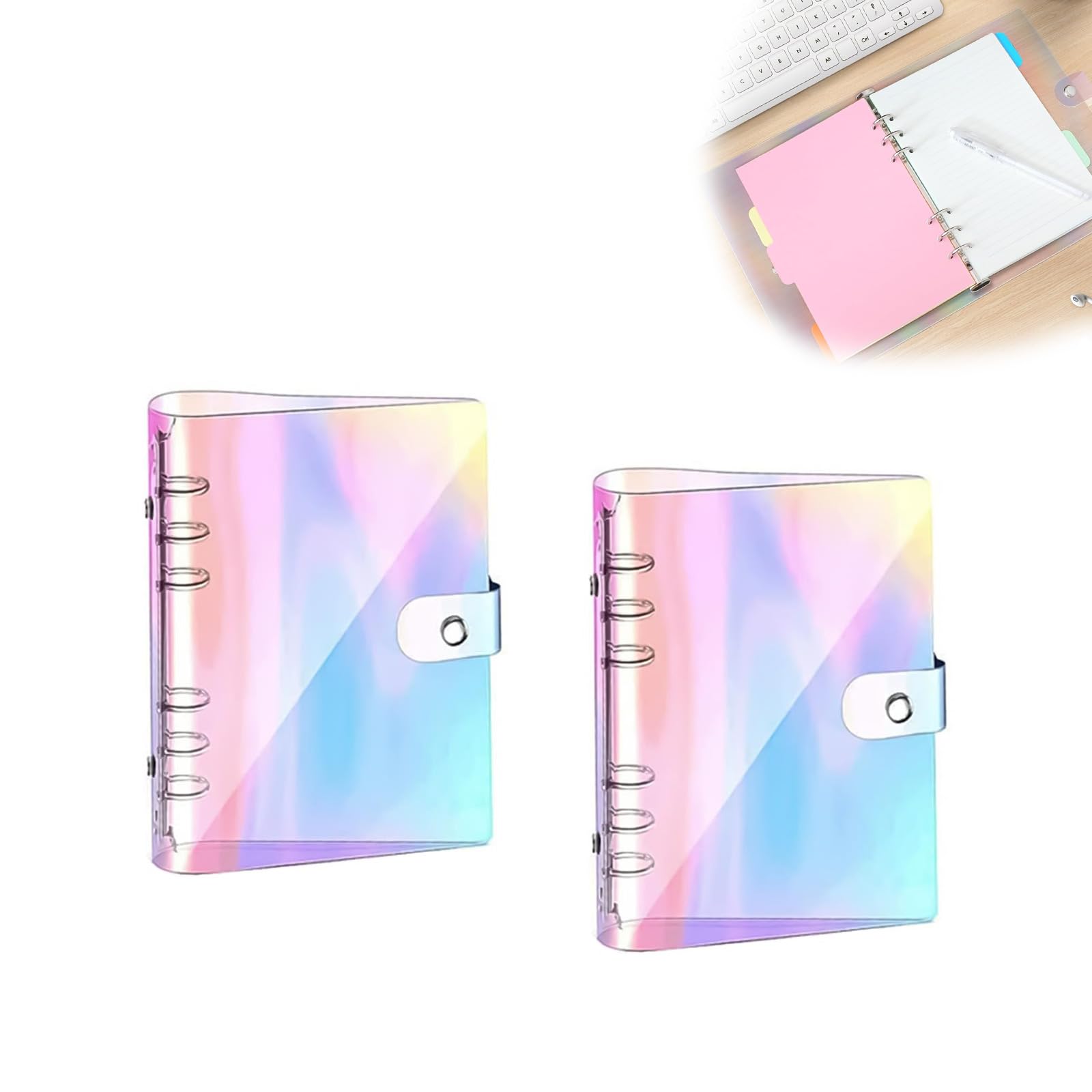 Kit de carpeta económica A6 de 6 anillas/organizador de dinero de cuero PU para dinero en efectivo (negro) JShteea Libre de BPA | Bodega Aurrera en línea