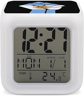 Argentina Flag Resist Alarm Clocks Color Changing LED Digital Alarms with Time Date Temperature