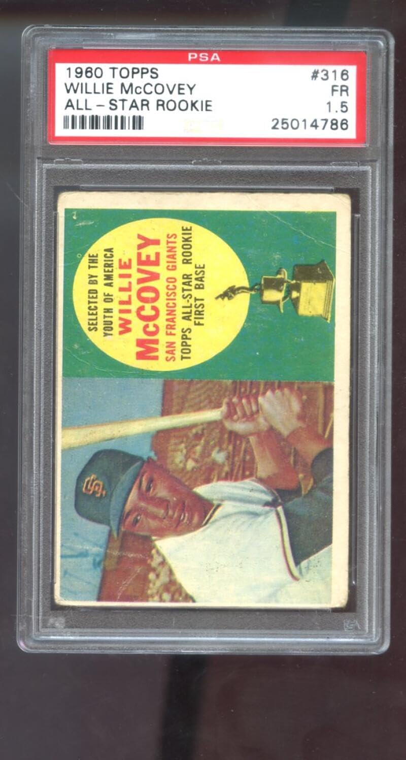 1960 Topps #316 Willie McCovey All-Star ROOKIE RC PSA 1.5 Graded Baseball Card MLB San Francisco Giants