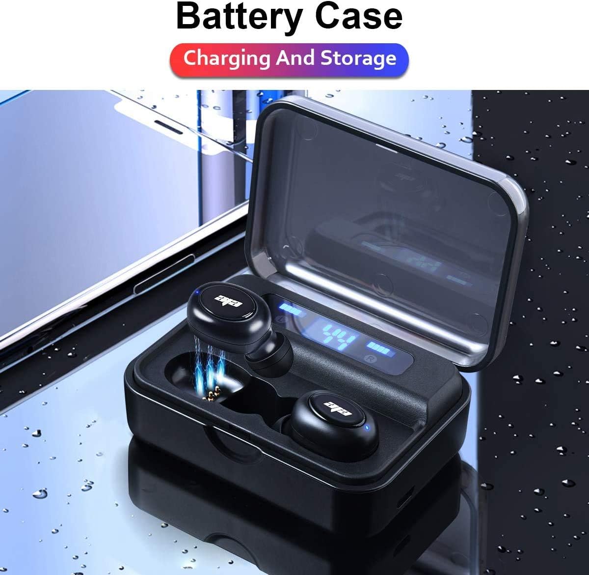 Beacon Pet Bluetooth Earbuds, Mini 5.0 Bluetooth Headphones, Waterproof Sport TWS Stereo Built-in Mic Earphones, IPX5 Waterproof 96H Super-Long Battery Duration