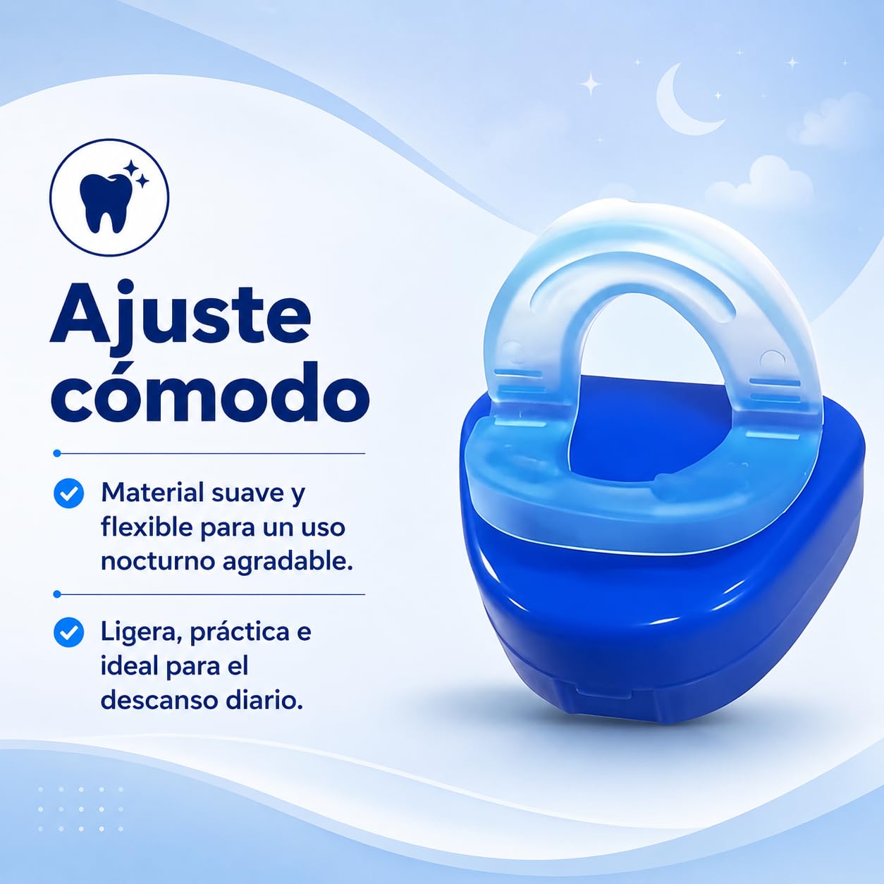 3 pcs Férula Antirronquidos Ajustable para Dormir, Dispositivos Anti Ronquidos, Dispositivo de Avance Mandibular Termomoldeable, Antironquidos Para Mayor Comodidad Y Fácil Respiración