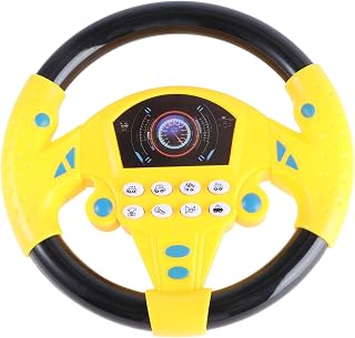 Toddler Car Steering Wheel Toddler Toy Cars Simulation Children Driving Game Steering Wheel Plaything Pretend Back seat Bumper Fake Car Controller Wheel
