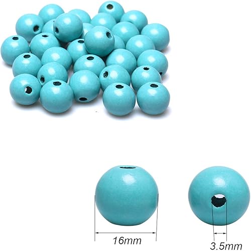 Miniatura 281 de Cuentas de madera redondas blancas de 0.394 in, 300 cuentas sueltas pintadas con espaciadores suaves para manualidades, collares y pulseras