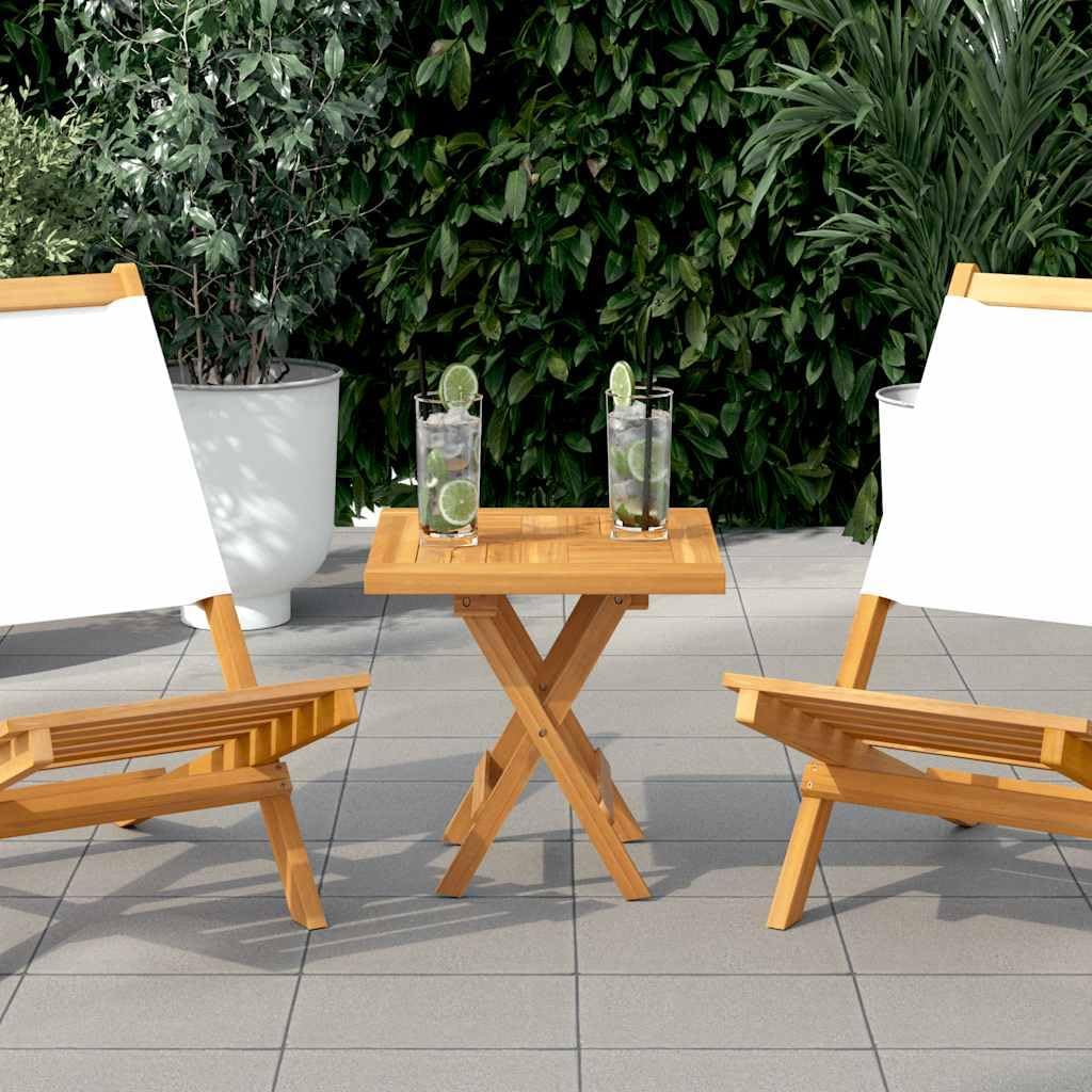 vidaXL Square Table Top - 15.7" Solid Teak Wood Tabletop - Waterproof and Durable - Ideal for Restaurants, Cafes, Hotels and Home Decor - Easy to Clean and Customizable