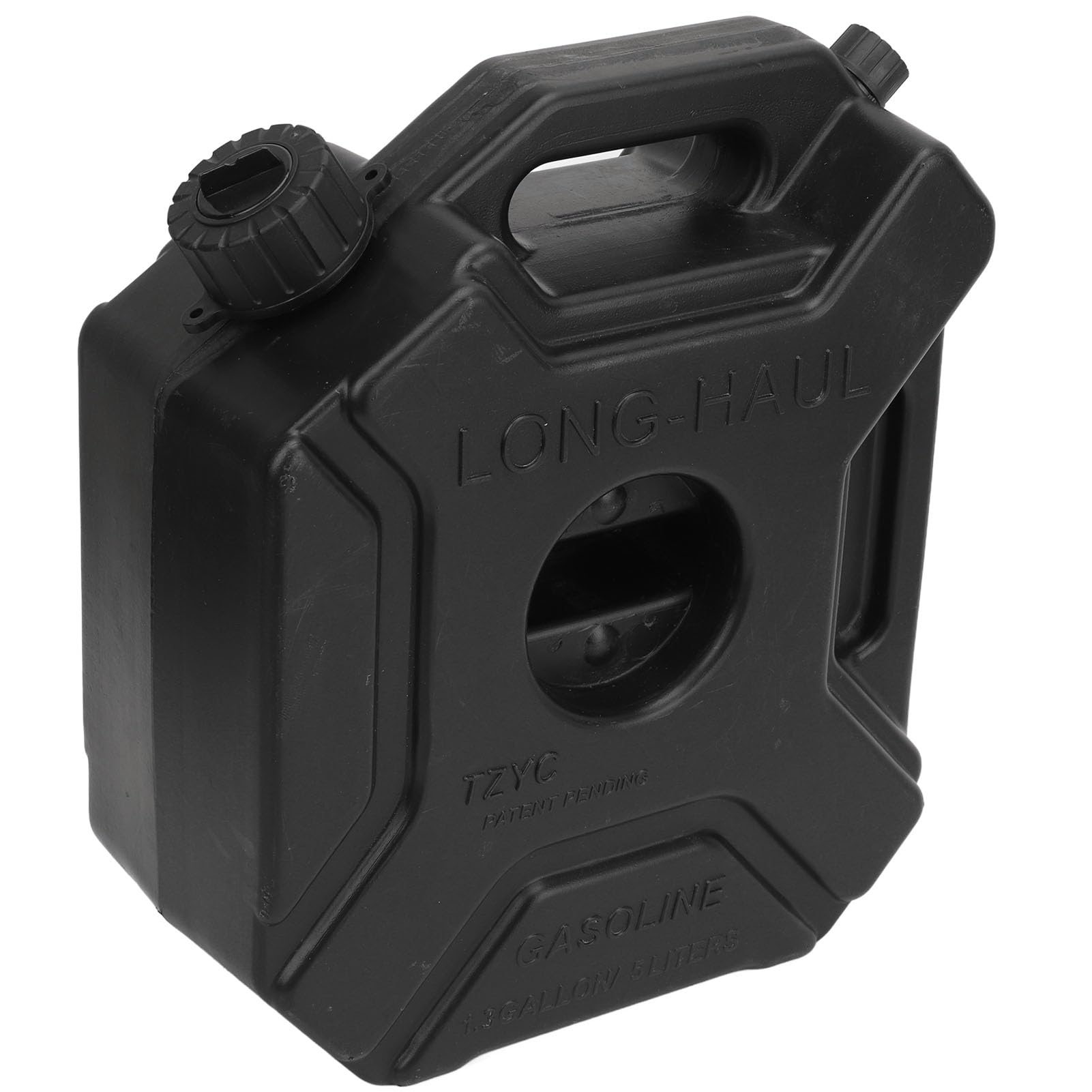 Tanque de 5L Cánister de Gasolina y Aceite Negro Depósito de Reserva de Emergencia para Coche Moto UTV y Motocross con Soporte