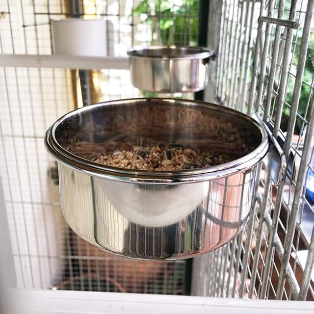 Foto 5 de 7 de Qwertfeet 2 Piezas Jaula para PáJaro Dispensador de Agua Alimento para Alimento para Loro para Comedero…