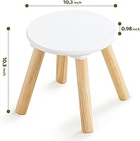 Vista 17 de Beright Taburete de madera para niños, taburete para niños, mesa sensorial perfecta a juego, taburete resistente de 9 pulgadas con cuatro patas