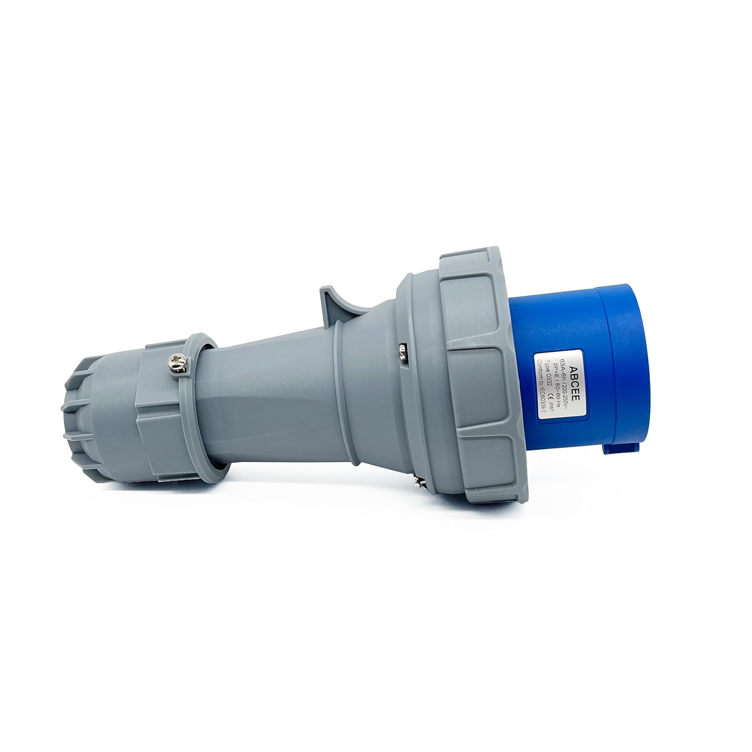 63A 3Pin Male Plug,(Compatible with 60amp),Industrial Waterproof Connector,Quick-Assembly Screw-Terminatio ,IP67 Aviation Receptacle for High-Power Equipment,IEC60309 220V-250V 2P+E 6H