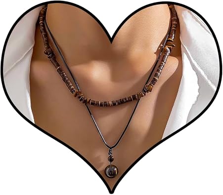Puka Shell Necklaces for Men Natural Puka Shell Choker Trendy Coconut Wood Beads Necklace Surfer Beach Choker Summer Hawaiian Jewelry Accessories for Him