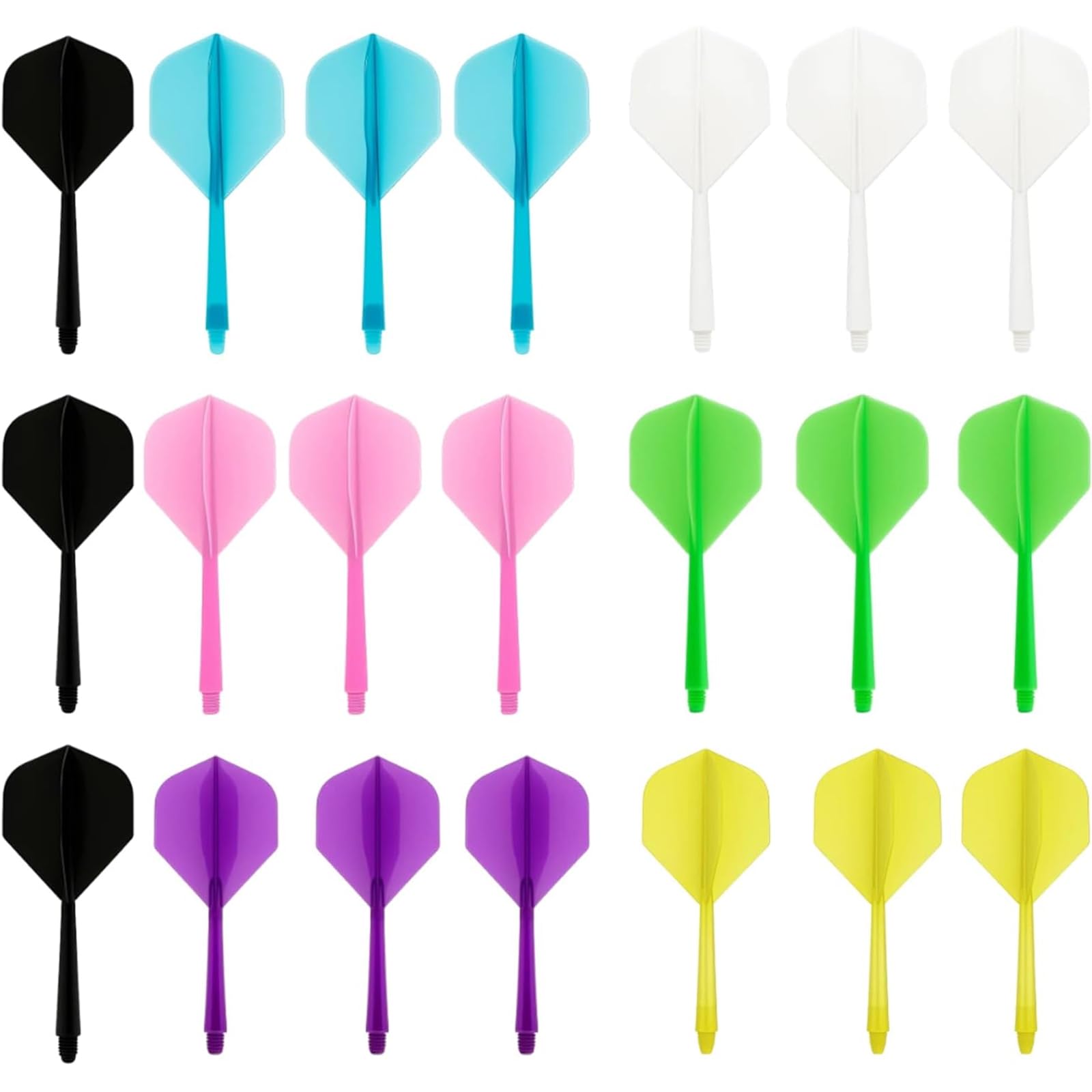 WORUIB 21 K Flex Dart Flights, Integrated Stem and Flight Set