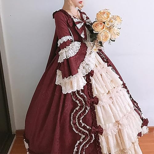Miniatura 4 de Vestido de Lolita francesa para mujer, vestido victoriano, vestido renacentista, disfraz de princesa, manga acampanada, corte de lujo, cosplay