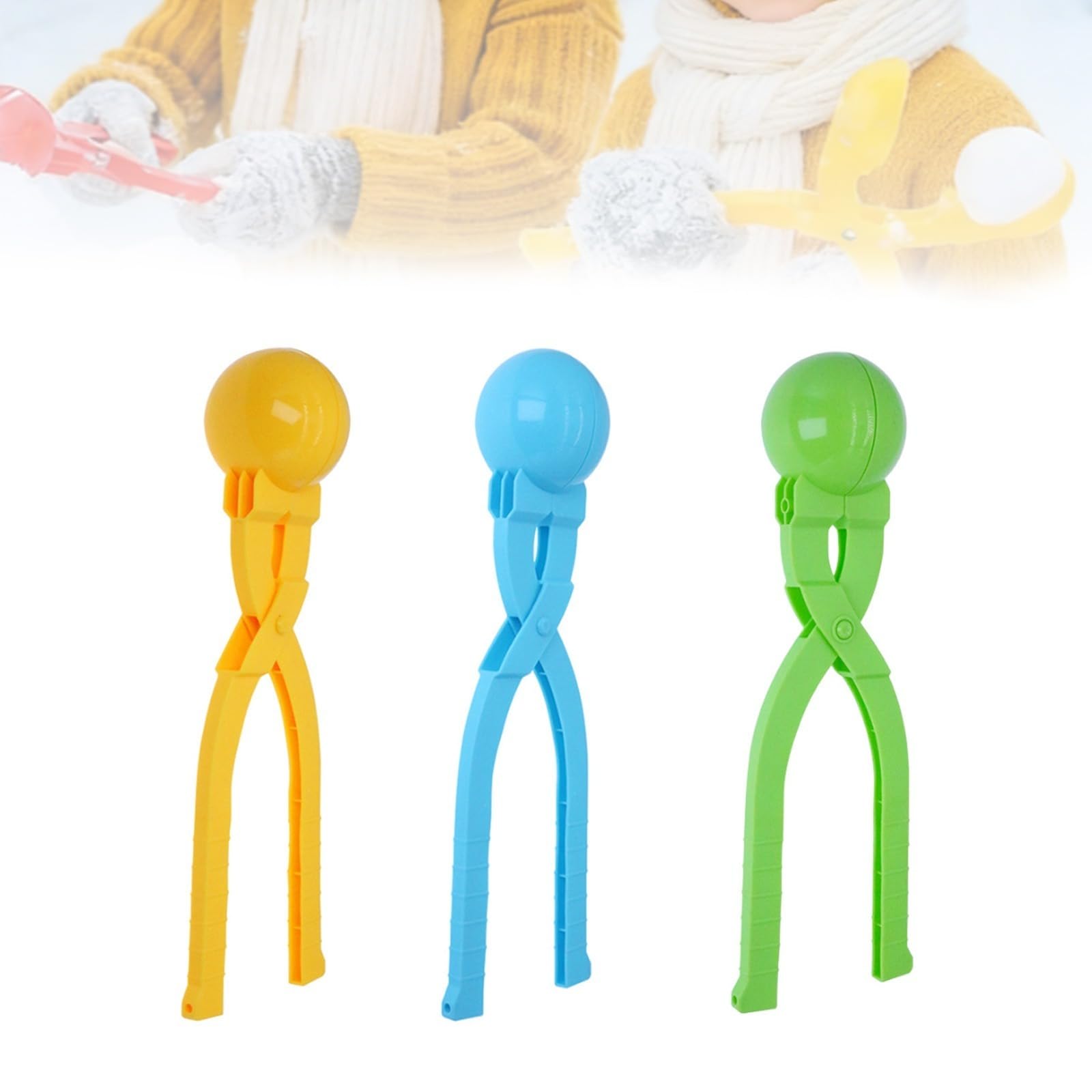 Snowball Maker, 3 Pieces Snow Ball Clips, Snow Ball Maker Mold, Large SnowBalls Makers Tool For Kids, Portable Snowball Scoop, Preventing Frostbite On Hands, for Winter Outdoor Activities