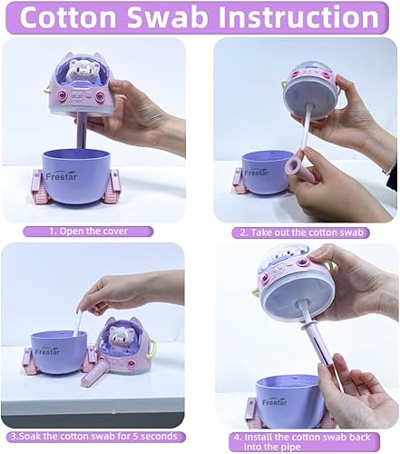 Miniatura 5 de Mini humidificador USB de 7.4 fl oz con luz nocturna LED, pequeño y lindo humidificador en adorable muñeca para niños, plantas, dormitorio, oficina,