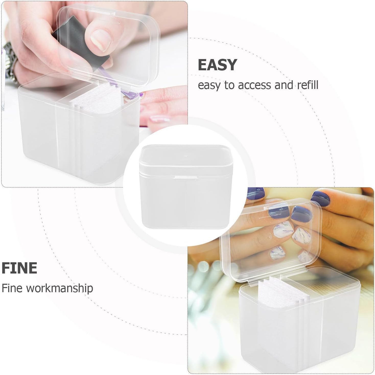 Sosoport Cotton Pad Storage Box, Plastic Cube Desktop Organizer for Home image 3