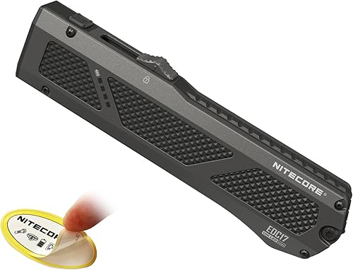Nitecore EDC17 - Linterna EDC de 1500 lúmenes, 3 en 1 con luz blanca, luz negra UV y haz verde, acero inoxidable plano delgado, recargable USB-C,