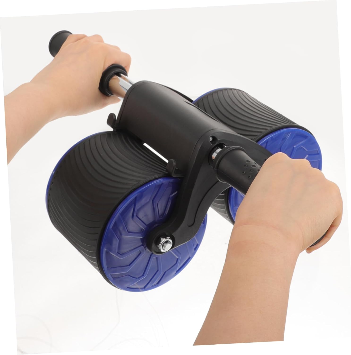 1Set Professional Abdominal Fitness Wheel Roller with Pad Automatic Rebound Ab Roller for Core Strength Training Home Gym Exercise Equipment Sturdy Skid