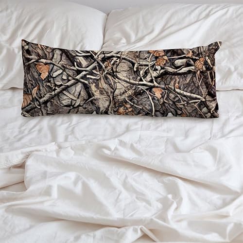 Miniatura 4 de Tamengi - Funda de almohada corporal, 20 x 54 pulgadas, diseño de camuflaje de caza, 8 fundas de almohada corporal con cierre de cremallera oculto,