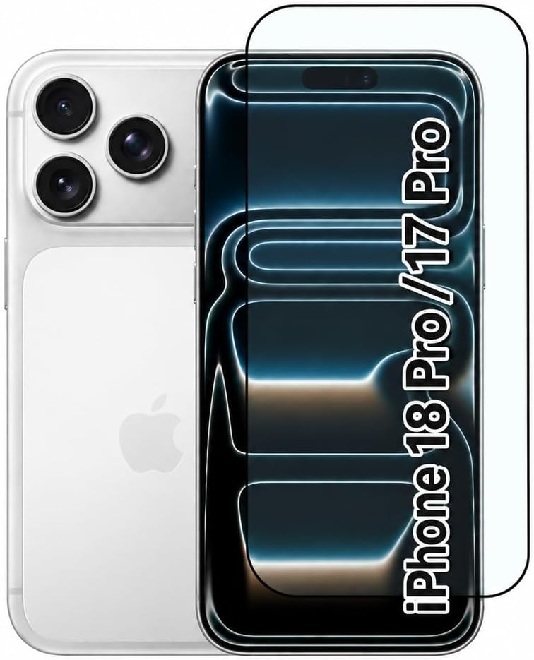 Tempered Glass Screen Protector Compatible for iPhone 18 Pro/iPhone 17 Pro with Edge to Edge Coverage and Easy Installation Kit