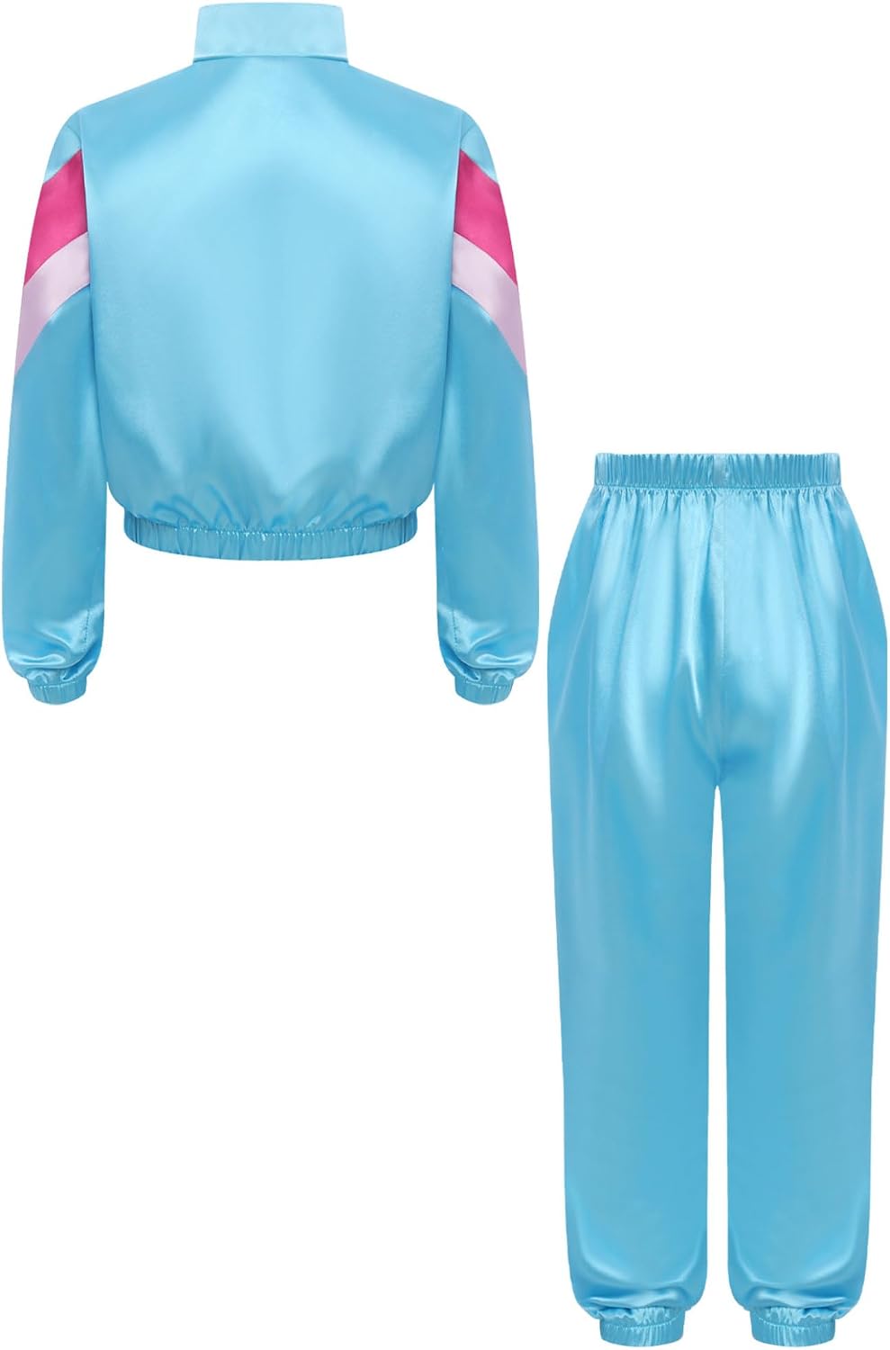 Kids 80s Tracksuit Retro Sportswear Tween Disco Hip Hop Sports Suit Colorblock Jacket Outfits