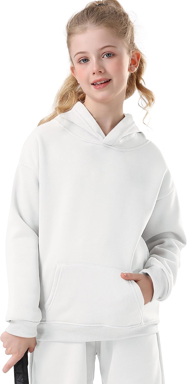 Kids Athletic Pullover Hoodie Sweatshirt with Pocket Tops,2-12Years | Boys and Girls Fleece Hooded Christmas Halloween Teen Girls Athletic Hoodie Solid Color Lightweight Classic Kids Clothes