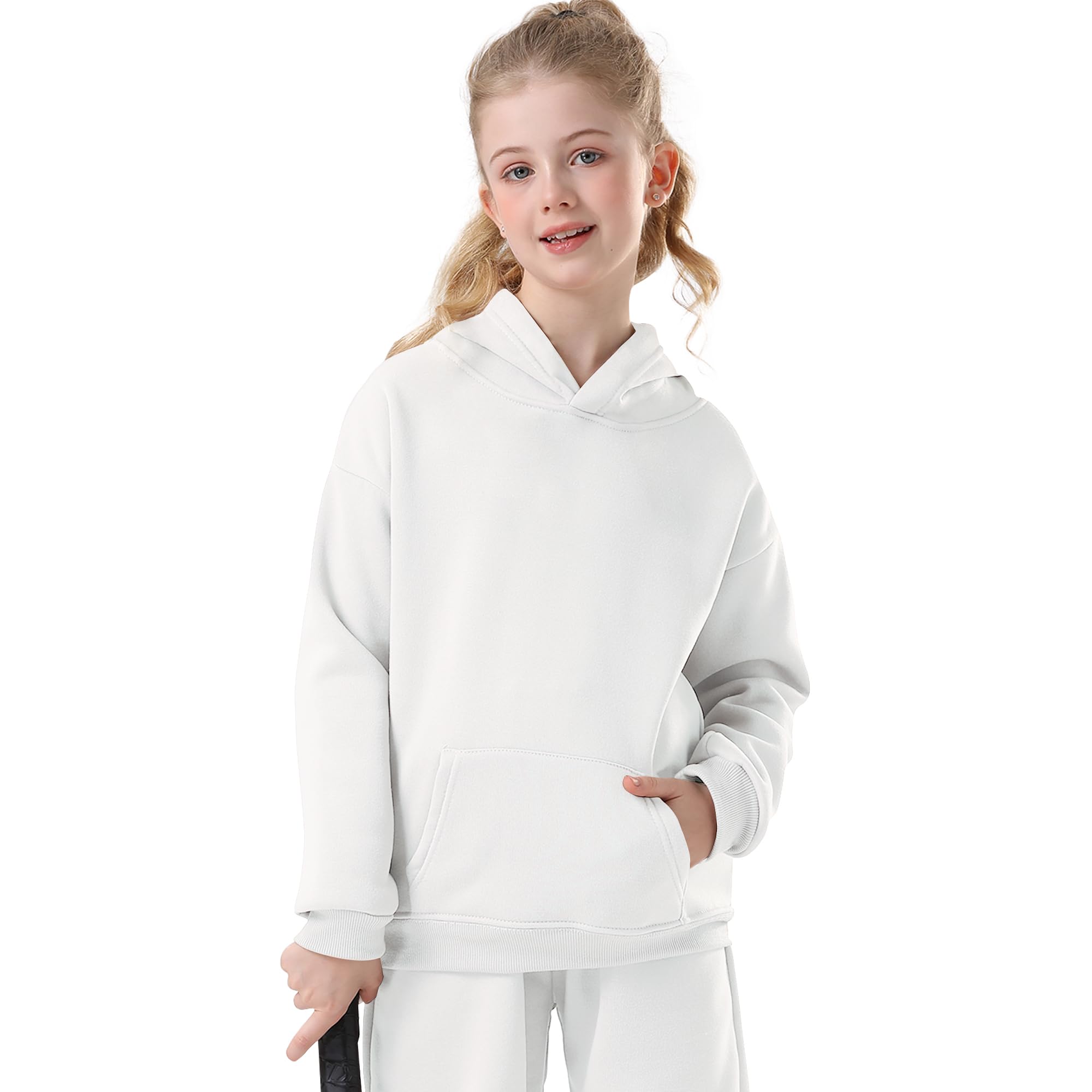 Sudadera con capucha atlética para jóvenes, sudadera con capucha para niños y niñas, sudadera con capucha de forro polar con bolsillos, ropa para niños
