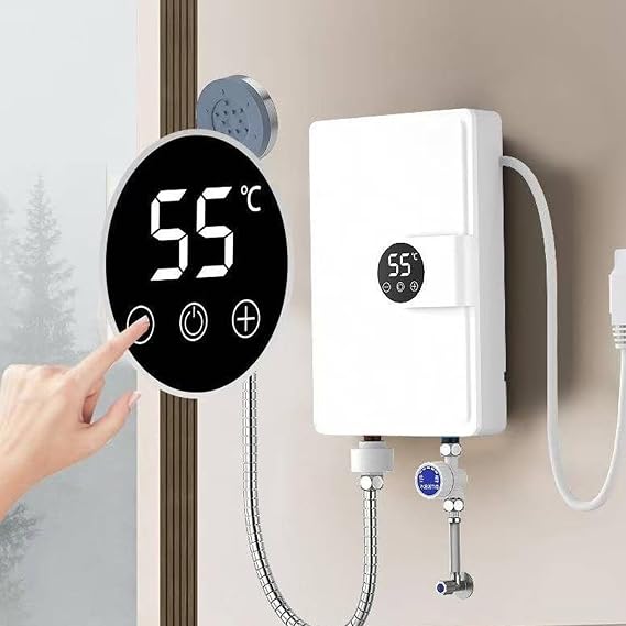 5500W Instant Hot Shower Tankless Electric Water Heater,Waterproof Under Sink Heater,Water Heater Digital Display Warmer,Continuous Hot Water for Bathroom Kitchen