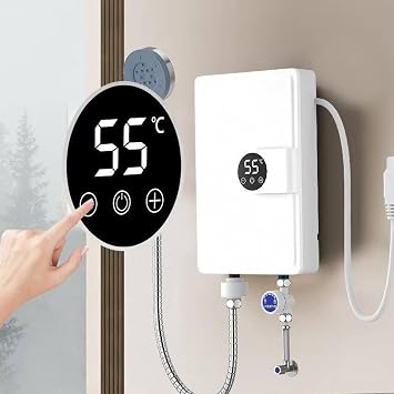 5500W Instant Hot Shower Tankless Electric Water Heater,Waterproof Under Sink Heater,Water Heater Digital Display Warmer,Continuous Hot Water for Bathroom Kitchen