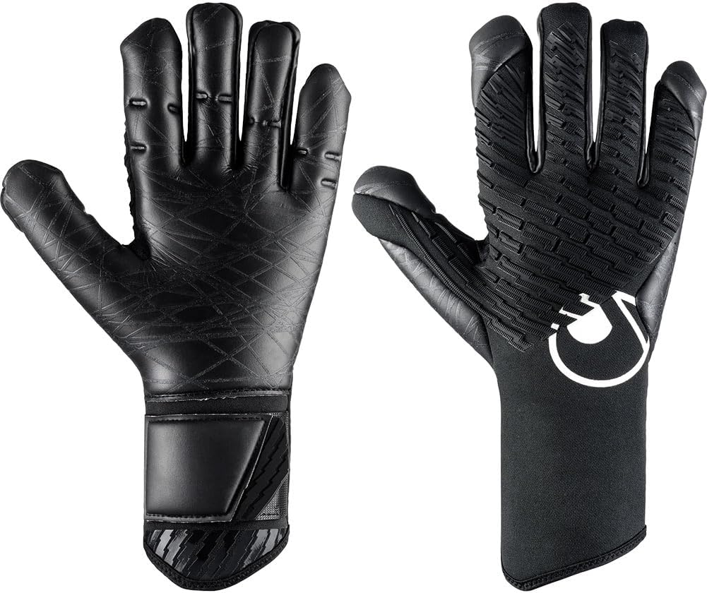 uhlsport Cybertec Ultragrip HN Night Edtition Goalkeeper Gloves | BlackOut Ultra Grip | Sticky Tacky Instant Grip