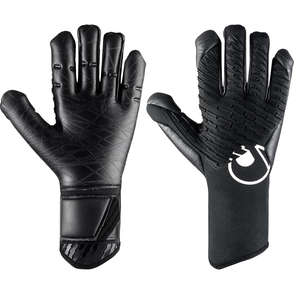 uhlsport Cybertec Ultragrip HN Night Edtition Goalkeeper Gloves | BlackOut Ultra Grip | Sticky Tacky Instant Grip