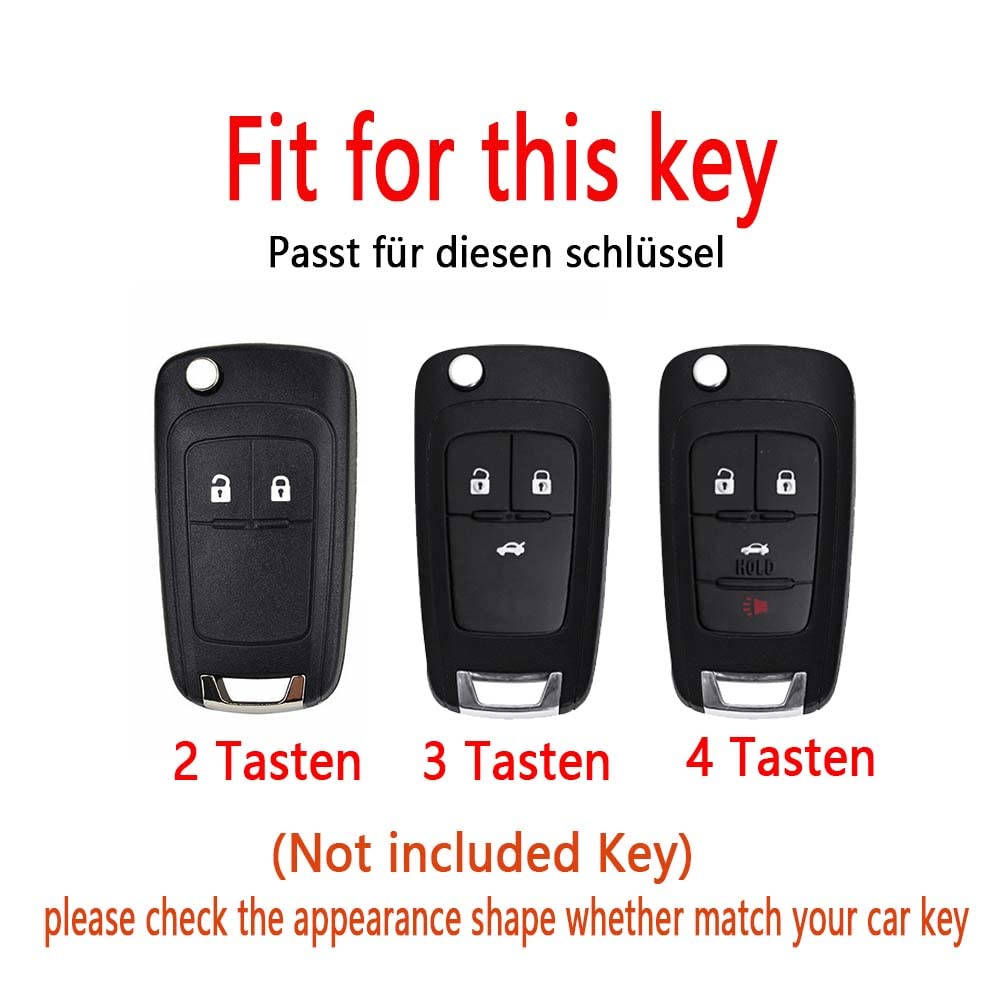 HIBEYO Car Key Case Fits Vauxhall Protective Cover Key Case Cowhide Leather Cover for Vauxhall Astra Insignia Vectra Corsa Zafira Key Fob Case Key Box Flip Key 3 Buttons Pink - Image 2